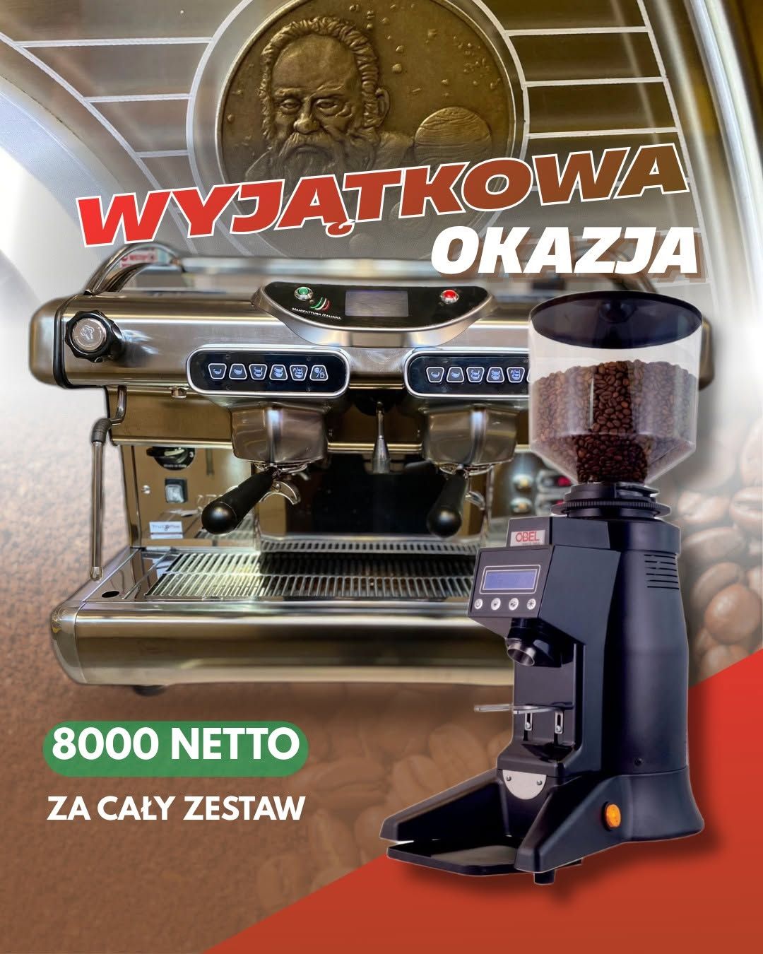 🔥 MEGA OKAZJA! 🔥
Profesjonalny zestaw do kawiarni w super cenie!

☕ BFC GALILEO 2GR + młynek OBEL 