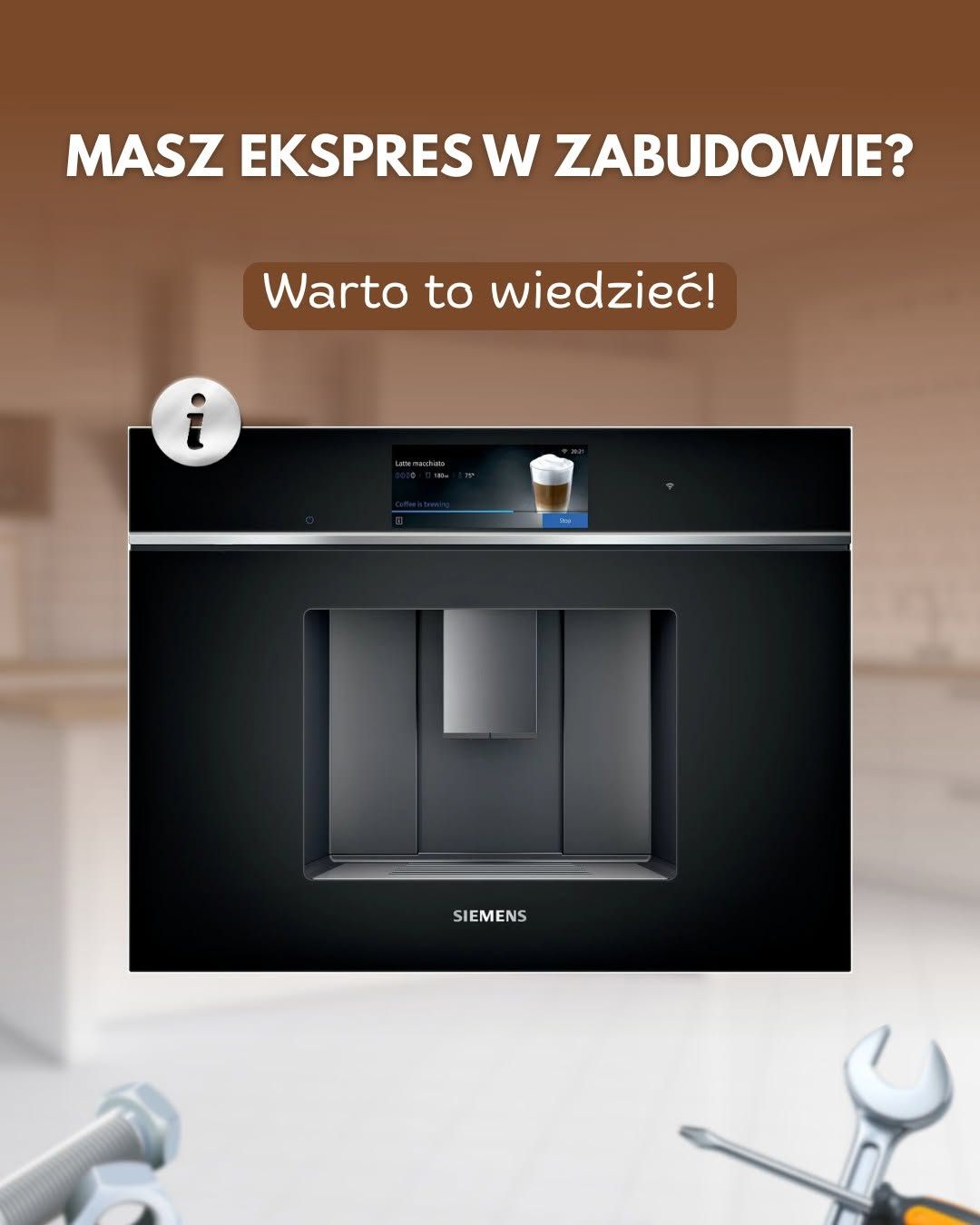 Masz ekspres w zabudowie?
To nadal zwykły ekspres – tylko trudniej dostępny.
◼Ekspres w zabudowie