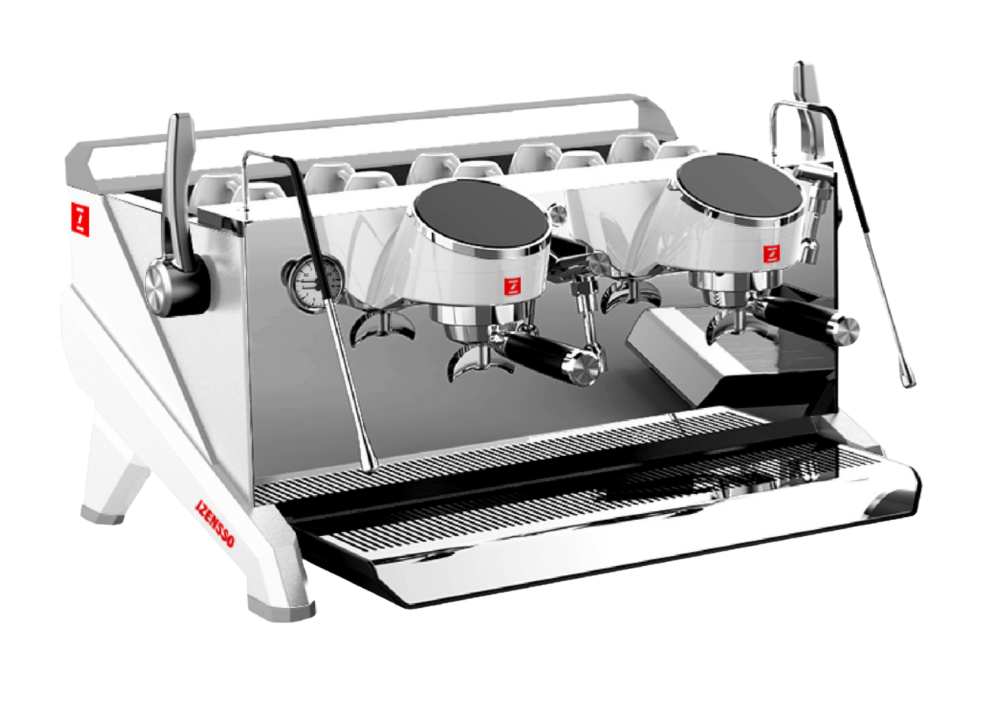 Izensso Raptor Biały 2 grupy – Profesjonalny ekspres do kawy - Image 1
