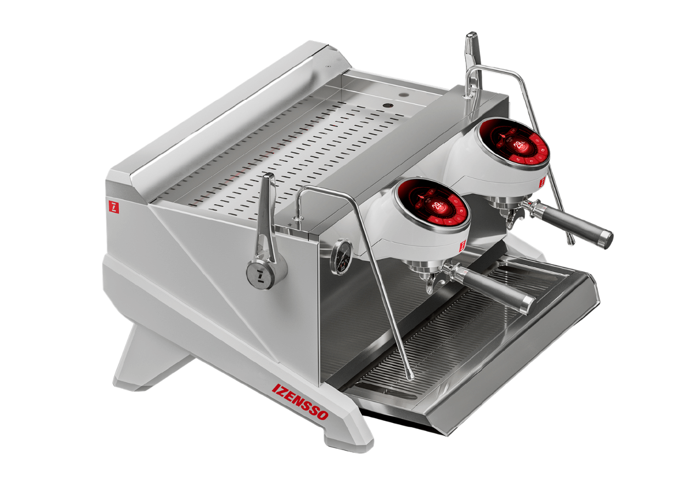 Izensso Raptor Biały 2 grupy – Profesjonalny ekspres do kawy - Thumbnail 2
