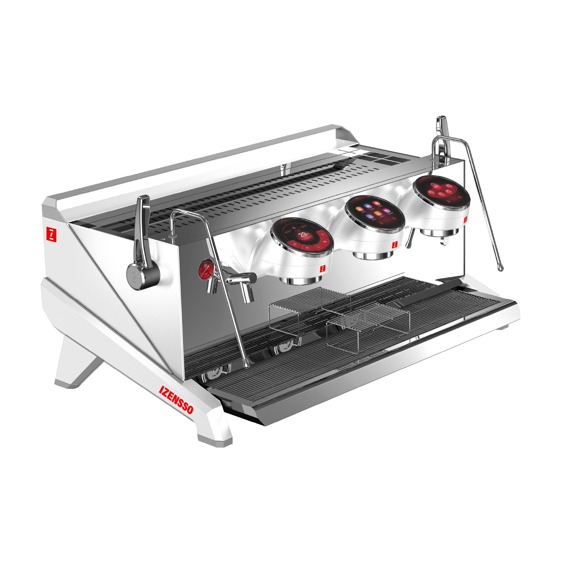 Izensso Raptor Biały 3 grupy – Profesjonalny ekspres do kawy - Image 1